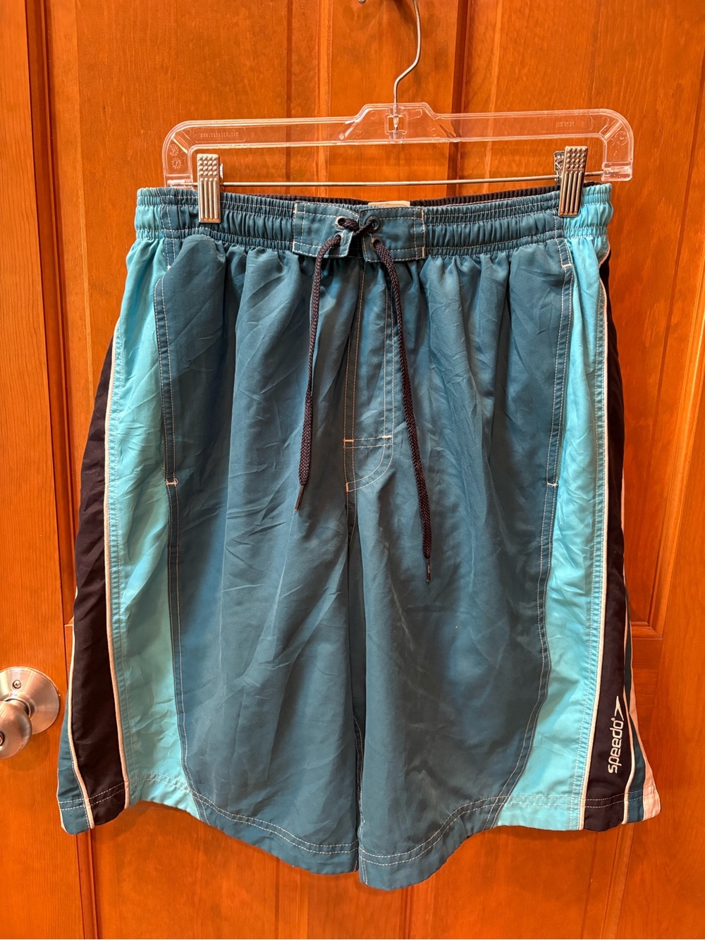 Speedo Men’s Swim Trunks Blue Size Large Drawstring